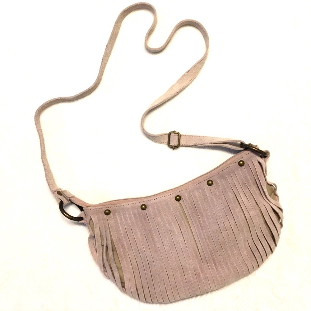 Vintage Genuine Leather Unique Hobo Style Bag Gray